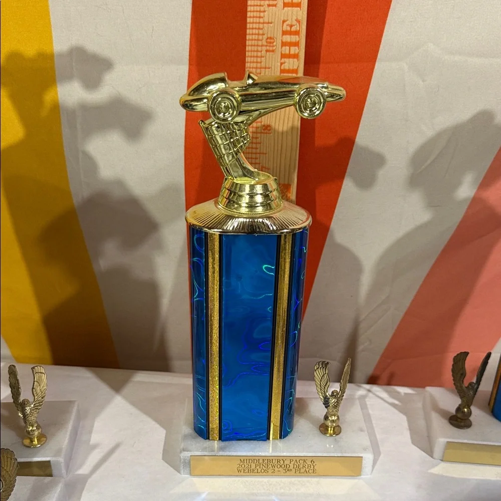 Blue and Gold car Trophies-assorted